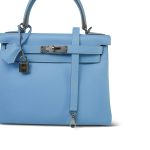 Kelly 28 Retourne Candy Celeste Mykonos Epsom Palladium Plated [O] Stamp - Image 2