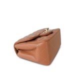 Caramel Lambskin Quilted Mini Square Flap Light Gold Hardware - Image 9