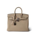 Birkin 25 Trench Togo / Rose Texas Palladium Plated U Stamp - Image 12
