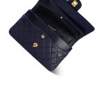 Navy Lambskin Quilted Medium Classic Flap GHW - Image 12