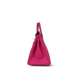 Birkin 25 Rose Tyrien Epsom Palladium Plated [Q] Stamp - Image 4
