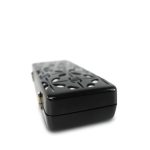 Black White CC Acrylic Minaudiere Box Clutch On Chain Silver Hardware - Image 9