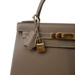 Kelly Sellier 28 Etoupe Epsom Gold Plated B Stamp - Image 3