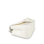 White Patent Camellia Single Flap Bag Silver Hardware - Image 8