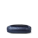 22A Metallic Navy Calfskin Quilted 22 Medium Hobo Bag - Image 13