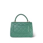 23C Green Lambskin Quilted Trendy CC Small Light Gold Hardware - Image 4