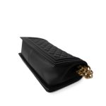 Black Calfskin Quilted Old Medium Boy Bag Aged Gold Hardware - Image 3