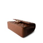 23A Brown/Cognac Caviar Quilted Classic Flap Small Light Gold Hardware - Image 9