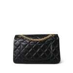 19A Black Aged Calfskin Quilted Mini Reissue 2.55 Flap Gold Hardware Light gold - Image 5