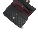 20S Black Caviar Quilted Classic Flap Medium Gold Hardware - Image 10