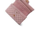 Vintage Light Pink Lambskin Quilted Medium Classic Flap Aged Gold Hardware - Image 12