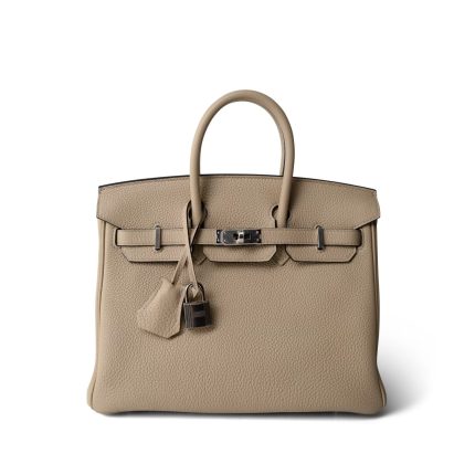Birkin 25 Trench Togo / Rose Texas Palladium Plated U Stamp