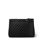 16B Black Lambskin Quilted CC Shopping Tote Large LGHW - Image 7