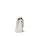 22K White Caviar Quilted Classic Flap Medium Light Gold Hardware - Image 4