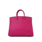Birkin 25 Rose Tyrien Epsom Palladium Plated [Q] Stamp - Image 11