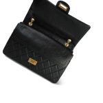 Black Crumpled Calfskin Quilted Reissue 2.55 227 Aged Gold Hardware - Image 11