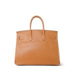 Birkin 35 Fjord Natural Sable Gold Plated B Square Stamp - Image 8