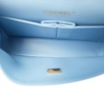 Light Blue Caviar Quilted Classic Flap Medium Light Gold Hardware - Image 14