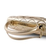 21S Gold Metallic Lambskin Quilted Trendy CC Small Light Gold Hardware - Image 13