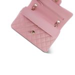 22C Sakura Pink Caviar Quilted Classic Flap Small Light Gold Hardware - Image 11