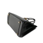 Birkin 30 Black Box Calfskin Gold Plated G Square Stamp - Image 8