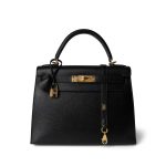 Kelly 28 Black Ardennes Gold Plated E Square Stamp