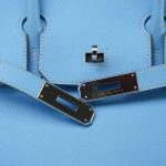 Birkin 30 Candy Celeste Mykonos? Epsom Palladium Plated O Square Stamp - Image 5