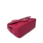 23P Dark Pink/Light Pink Lambskin Quilted Mini Top Handle LGHW - Image 9
