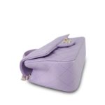 24P Violet/Light Purple Lambskin Quilted Mini Top Handle Light Gold Hardware - Image 7
