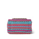 Multicolor Mixed Fibers Woven Mini Rectangular Flap Aged Gold Hardware - Image 7