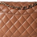 21P Caramel Lambskin Quilted Classic Flap Small LGHW - Image 8