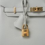 Birkin 25 Gris Perle Togo Gold Plated B Stamp - Image 3