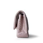 Iridescent Light Pink Python Medium Classic Double Flap LGHW - Image 6