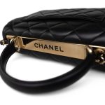 Black Lambskin Quilted Trendy CC Small Light Gold Hardware - Image 9