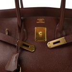 Birkin 30 Maron Fonce Epsom Gold Plated A Square Stamp - Image 8