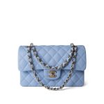23P Light Blue Caviar Quilted Classic Flap Small Light Gold Hardware - Image 11
