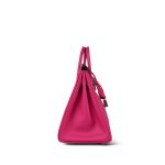Birkin 25 Rose Tyrien Epsom Palladium Plated [Q] Stamp - Image 5