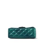 23P Multi-Tone Green Patent Quilted Mini Rectangular Flap Light Gold Hardware - Image 12
