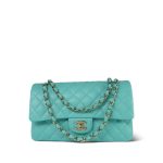 24C Tiffany Blue / Turquoise Caviar Quilted Classic Flap Medium Light Gold Hardware - Image 7