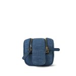 24C Blue Denim Quilted Cosmetic Pouch On Chain LGHW - Image 4