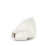 White Patent Camellia Single Flap Bag Silver Hardware - Image 11