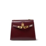 Mini Kelly 20 Rouge H Box Calfskin Gold Plated R Circle Stamp - Image 16