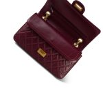 Burgundy Crumpled Calfskin Quilted Reissue 2.55 Aged Gold Hardware 225 - Image 13