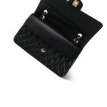 Black Caviar Quilted Medium Classic Flap Gold Hardware - Image 13