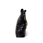 24C Black Calfskin Quilted 22 Hobo Bag Small Antique Gold Hardware - Image 3