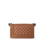 21K Caramel Caviar Quilted Small Boy Bag Light Gold Hardware - Image 6