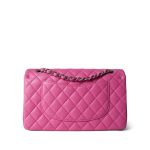 Pink Lambskin Quilted Classic Flap Medium Silver Hardware - Image 2