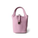 Picotin Lock 18 Mauve Sylvestre Taurillon Clemence Palladium Plated U Stamp