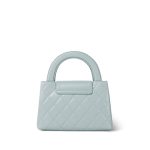 Light Blue Aged Calfskin Quilted Nano Kelly Shopper Aged Gold Hardware - Image 5
