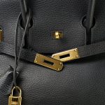 Birkin 35 Black Ardennes Gold Plated [G] Stamp - Image 4